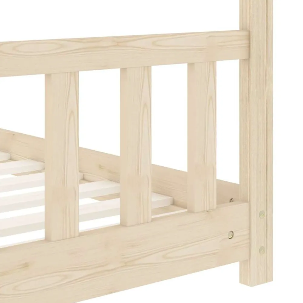 vidaXL Estructura de cama infantil de madera maciza de pino 70x140 cm Marrón Outlet