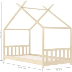 vidaXL Estructura de cama infantil de madera maciza de pino 70x140 cm Marrón Outlet