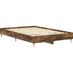 vidaXL Estructura de cama sin colchón madera 120x200 cm Roble ahumado Online