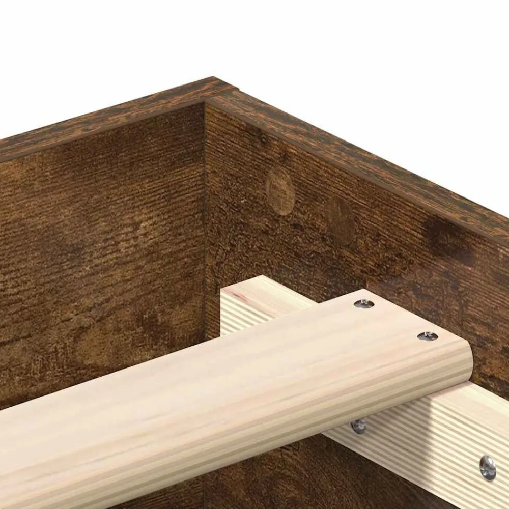 vidaXL Estructura de cama sin colchón madera 120x200 cm Roble ahumado Online