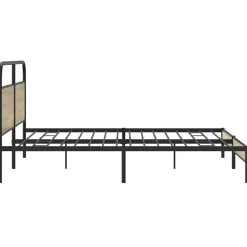vidaXL Estructura de cama sin colchón metal 180x200 cm Roble ahumado Outlet