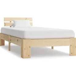 vidaXL Camas Y Accesorios-Estructura de cama sin colchón madera maciza de pino 90x200 cm