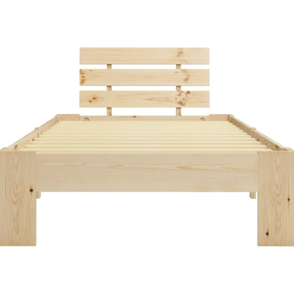 vidaXL Camas Y Accesorios-Estructura de cama sin colchón madera maciza de pino 90x200 cm