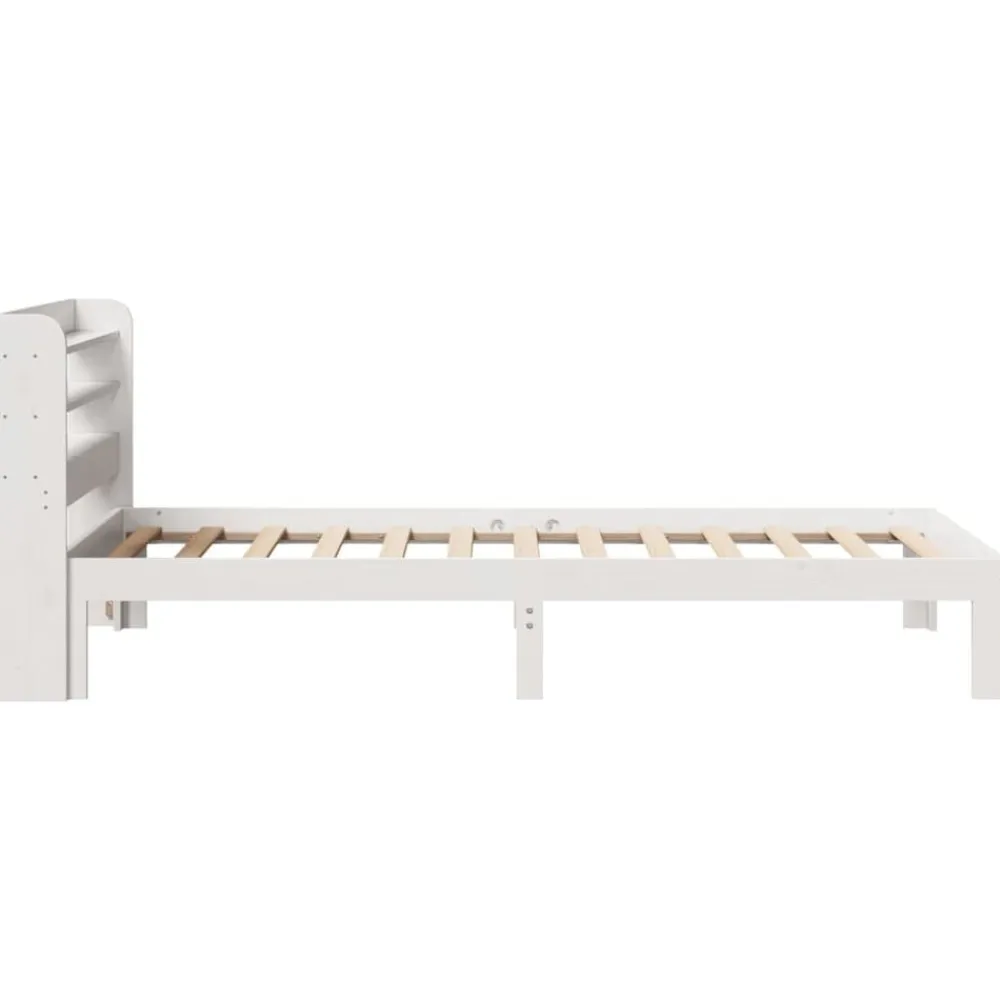 vidaXL Camas Y Accesorios-Estructura de cama con cabecero madera pino 75x190 cm