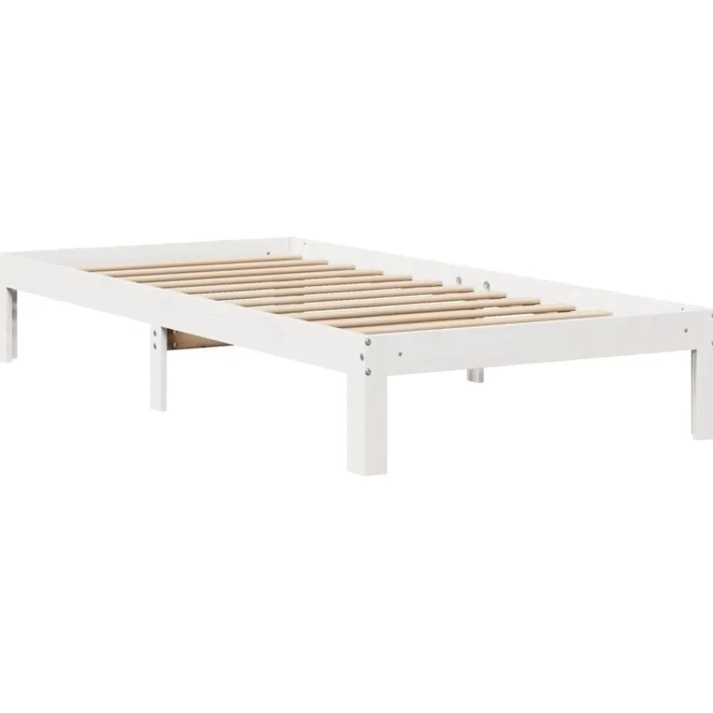 vidaXL Camas Y Accesorios-Estructura de cama con cabecero madera pino 75x190 cm