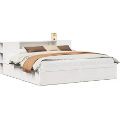 vidaXL Estructura de cama sin colchón madera maciza blanca 200x200 cm Blanco Discount