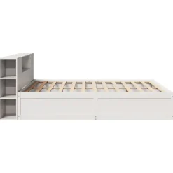 vidaXL Estructura de cama sin colchón madera maciza blanca 200x200 cm Blanco Discount