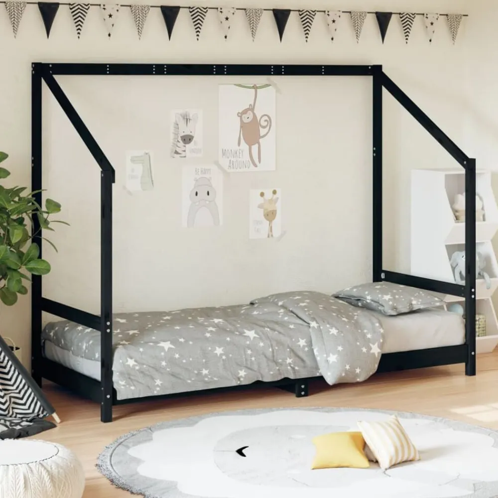 Niños vidaXL Mobiliario Para Bebés Y Niños Pequeños-Estructura de cama para niños madera de pino 80x200 cm