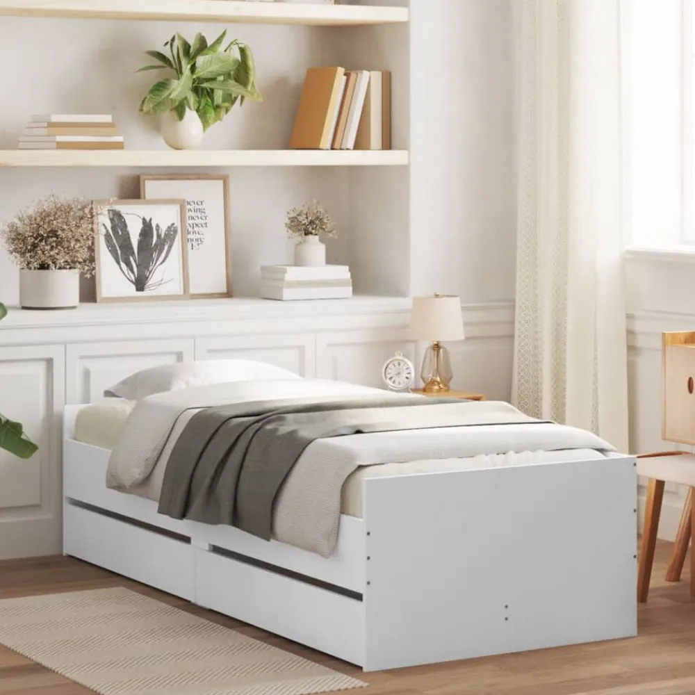 vidaXL Estructura de cama con cajones 100x200 cm Blanco Best