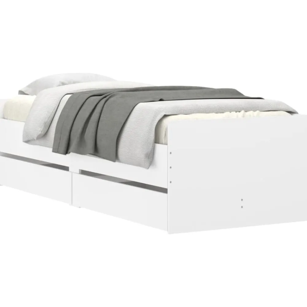 vidaXL Estructura de cama con cajones 100x200 cm Blanco Best