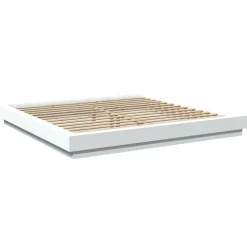 vidaXL Camas Y Accesorios-Estructura de cama madera de ingeniería blanca 200x200 cm