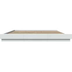vidaXL Camas Y Accesorios-Estructura de cama madera de ingeniería blanca 200x200 cm