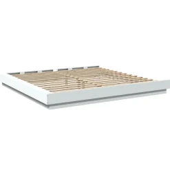 vidaXL Camas Y Accesorios-Estructura de cama madera de ingeniería blanca 200x200 cm