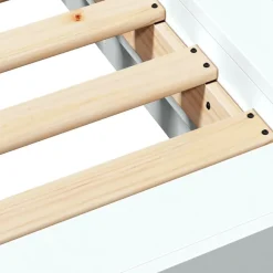 vidaXL Camas Y Accesorios-Estructura de cama madera de ingeniería blanca 200x200 cm