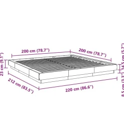 vidaXL Camas Y Accesorios-Estructura de cama madera de ingeniería blanca 200x200 cm