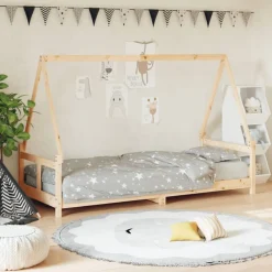 vidaXL Estructura de cama para niños madera maciza de pino 80x200 cm Natural Discount