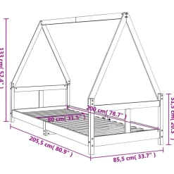 vidaXL Estructura de cama para niños madera maciza de pino 80x200 cm Natural Discount