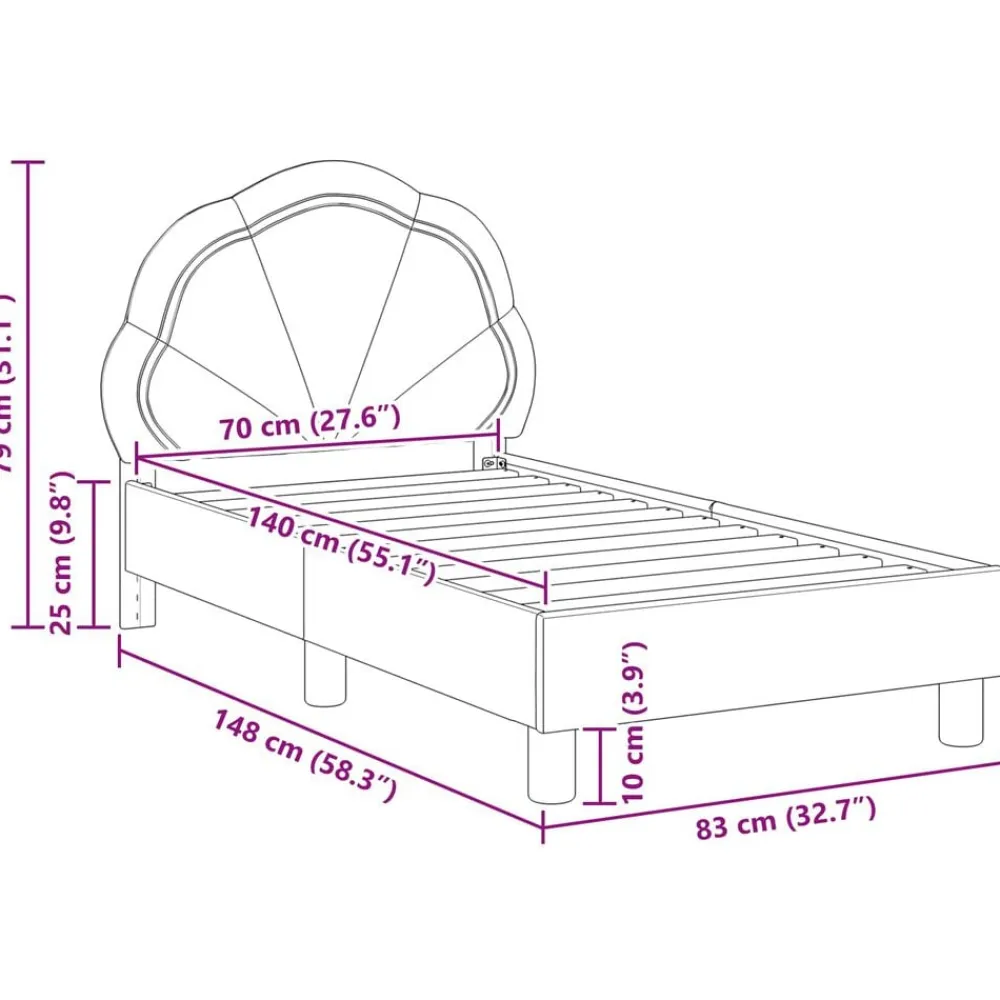 vidaXL Camas Y Accesorios-Estructura de cama para niños pequeños con cabecera