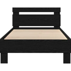 vidaXL Estructura de cama con LED 100 x 200 cm Roble negro Hot