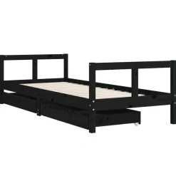 Niños vidaXL Mobiliario Para Bebés Y Niños Pequeños-Estructura de cama niños con cajones madera pino 80x200cm