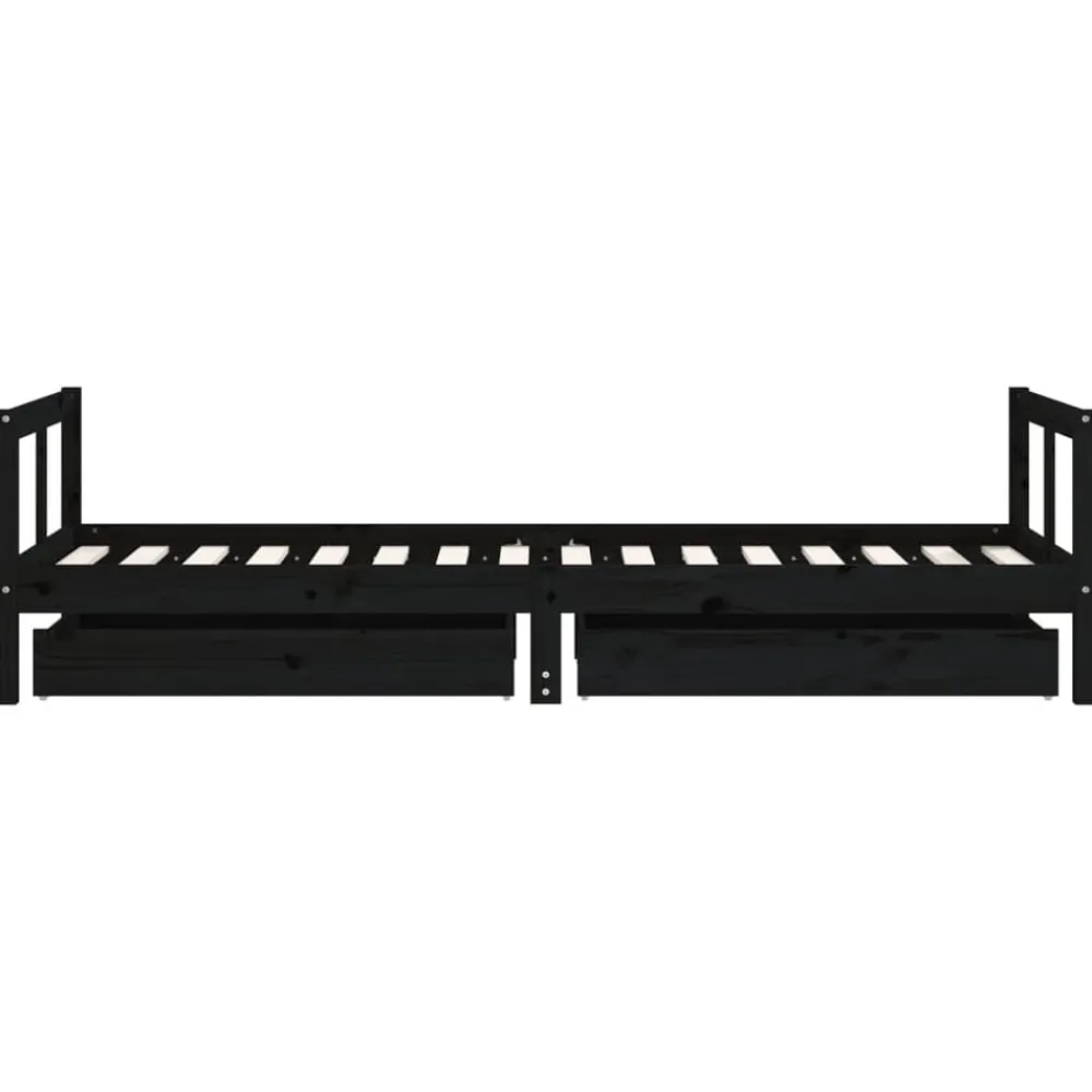 Niños vidaXL Mobiliario Para Bebés Y Niños Pequeños-Estructura de cama niños con cajones madera pino 80x200cm