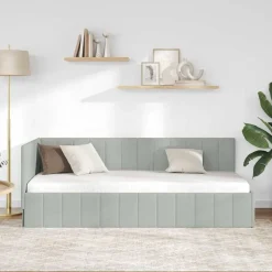 vidaXL Estructura de cama en esquina 80 cm x 200 cm Gris claro Clearance