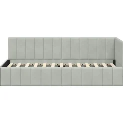 vidaXL Estructura de cama en esquina 80 cm x 200 cm Gris claro Clearance