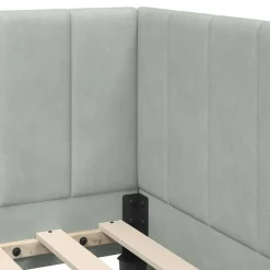 vidaXL Estructura de cama en esquina 80 cm x 200 cm Gris claro Clearance