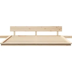 vidaXL Estructura de cama Marrón 200 x 200 cm Madera Natural Discount