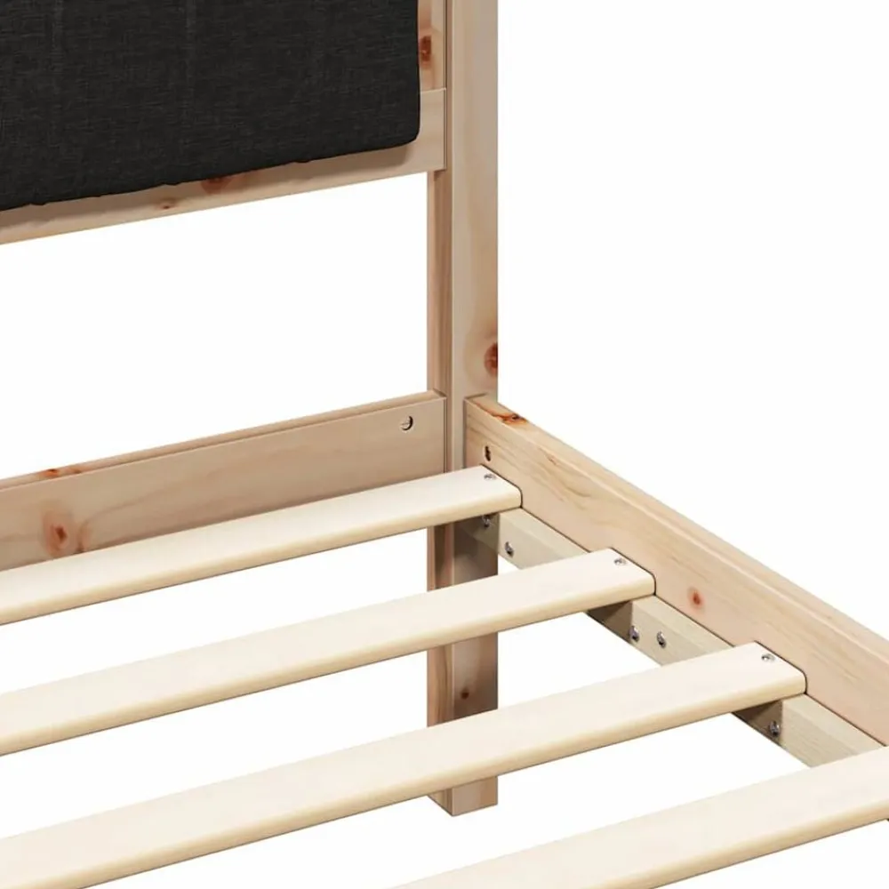 vidaXL Estructura de Cama con Cabecera Tapizada Negro 160 x 200 cm Marrón y negro Hot
