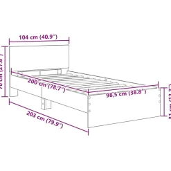 vidaXL Estructura de cama con cabecera 100 x 200 cm Roble negro Hot