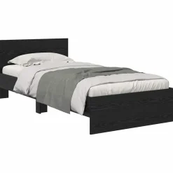 vidaXL Estructura de cama con cabecera 100 x 200 cm Roble negro Hot