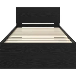 vidaXL Estructura de cama con cabecera 100 x 200 cm Roble negro Hot