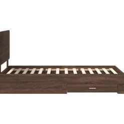 vidaXL Estructura de cama con cabecera Roble Marrón 100 x 200 cm Marrón roble Hot