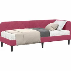 vidaXL Camas Y Accesorios-Estructura de cama en esquina Rojo vino 80 x 200 cm Terciopelo