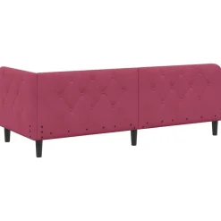 vidaXL Camas Y Accesorios-Estructura de cama en esquina Rojo vino 80 x 200 cm Terciopelo