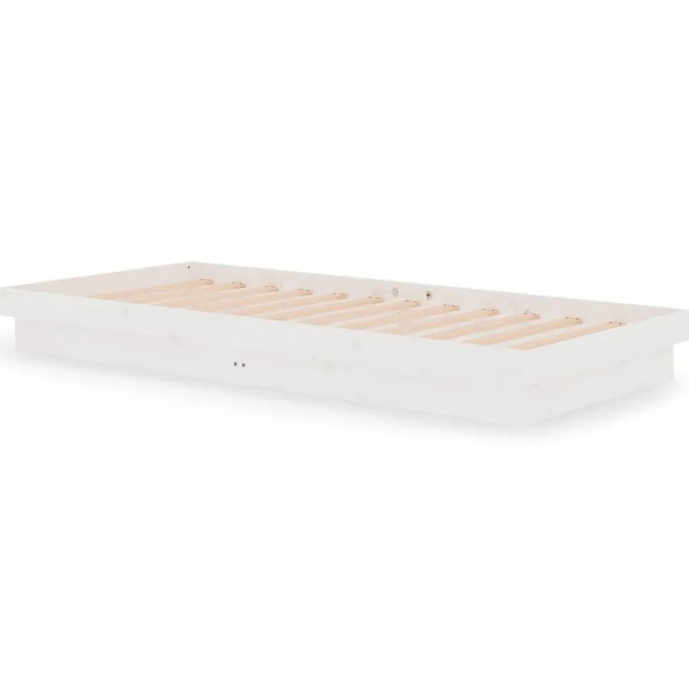 vidaXL Estructura de cama madera maciza 90x200 cm Blanco Outlet