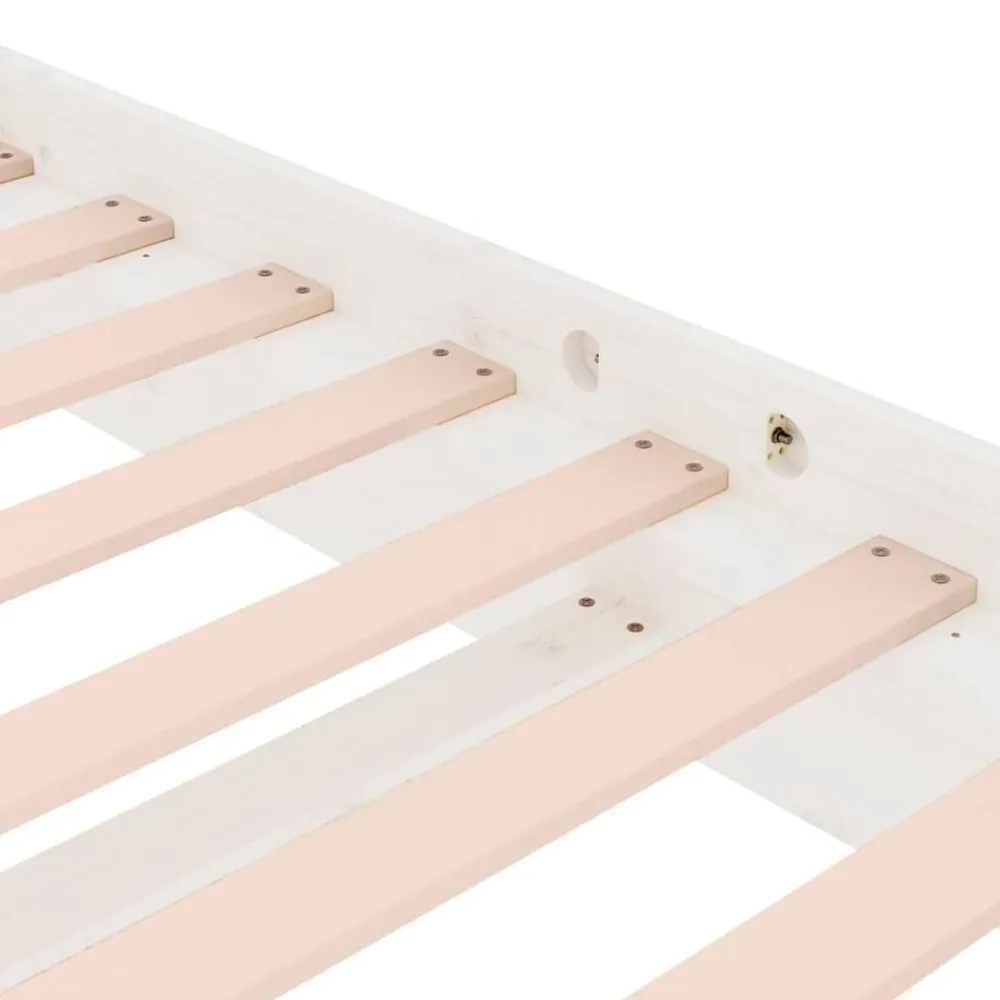 vidaXL Estructura de cama madera maciza 90x200 cm Blanco Outlet