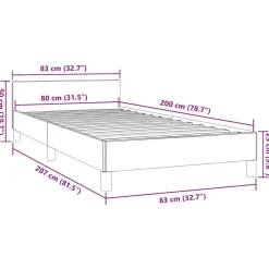 vidaXL Camas Y Accesorios-Estructura de cama con cabecero sin colchón 80x200 cm
