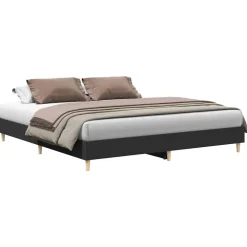 vidaXL Camas Y Accesorios-Estructura de cama sin colchón negra 200x200 cm