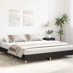 vidaXL Camas Y Accesorios-Estructura de cama sin colchón negra 200x200 cm