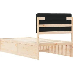 vidaXL Camas Y Accesorios-Estructura de Cama con Cabecera Tapizada Negro 100 x 200 cm