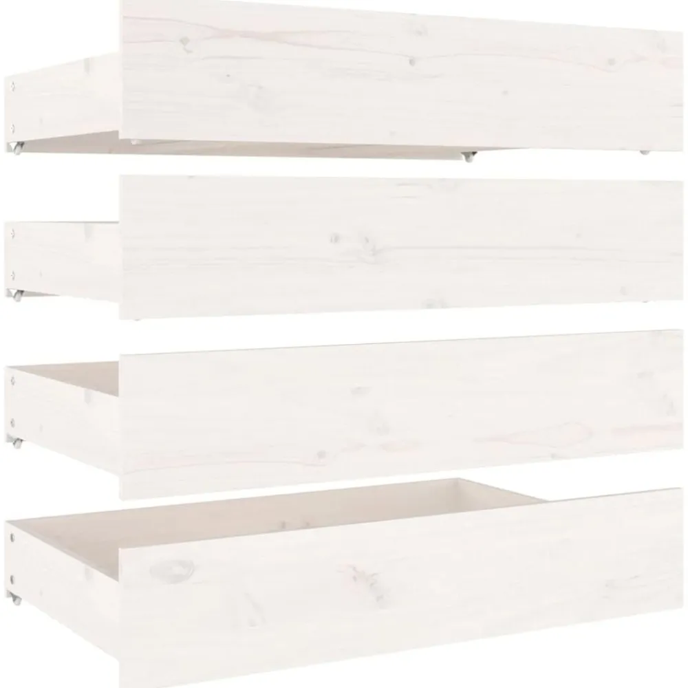 vidaXL Estructura de cama con cajones doble 135x190 cm Blanco Outlet