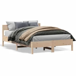vidaXL Estructura de cama sin colchón madera maciza de pino 160x200 cm Natural Hot