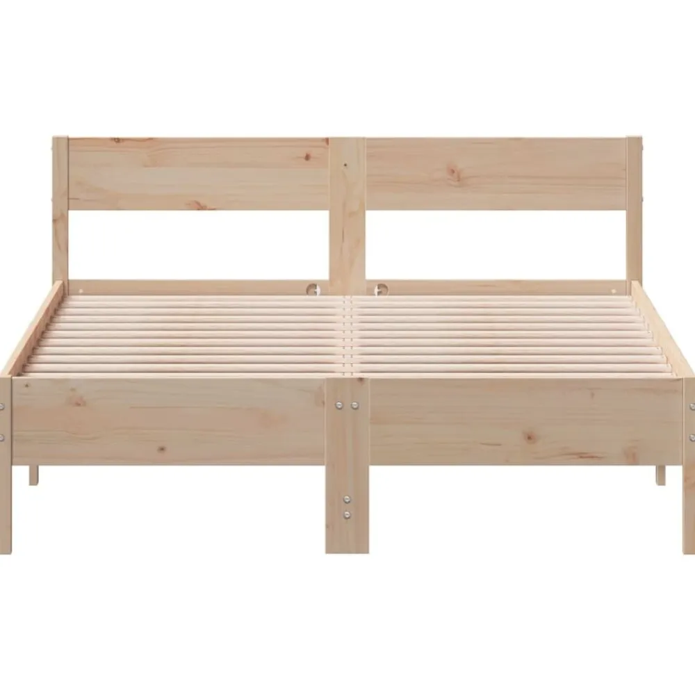 vidaXL Estructura de cama sin colchón madera maciza de pino 160x200 cm Natural Hot