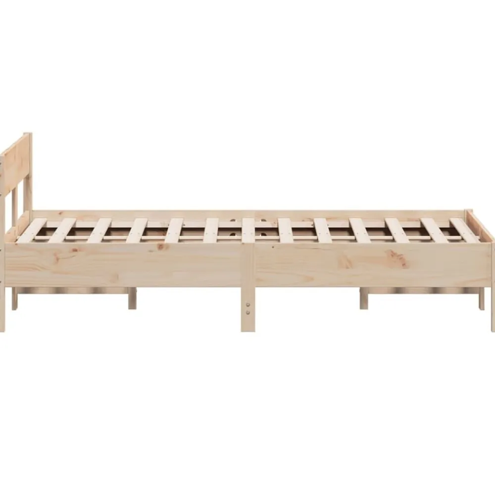 vidaXL Estructura de cama sin colchón madera maciza de pino 160x200 cm Natural Hot