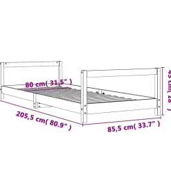 vidaXL Estructura de cama para niños madera maciza de pino 80x200 cm Natural Outlet