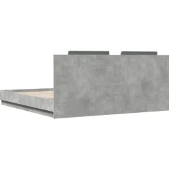 vidaXL Estructura de cama cabecero luces LED gris hormigón 200x200 cm Gris hormigón Hot