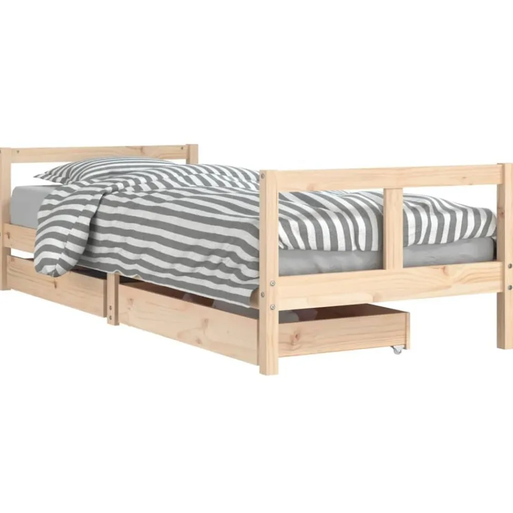 vidaXL Estructura de cama para niños con cajones madera pino 80x200 cm Natural Online