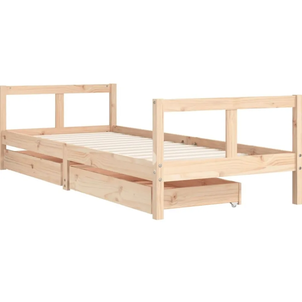 vidaXL Estructura de cama para niños con cajones madera pino 80x200 cm Natural Online